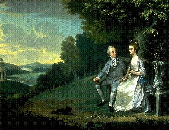 unknow artist Portrait of Sir Francis and Lady Dashwood at West Wycombe Park oil painting picture